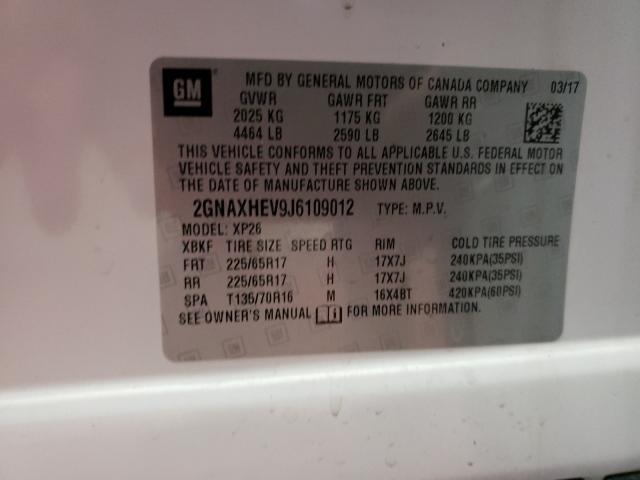 Photo 10 from auction – 2018 CHEVROLET EQUINOX LS with VIN 2GNAXHEV9J6109012
