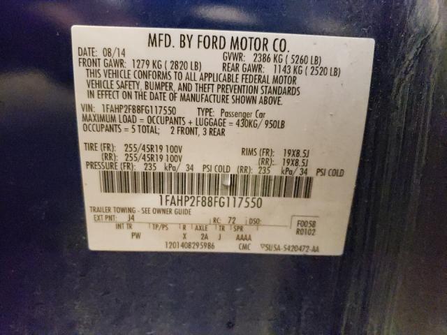 Photo 10 from auction – 2015 FORD TAURUS LIM with VIN 1FAHP2F88FG117550