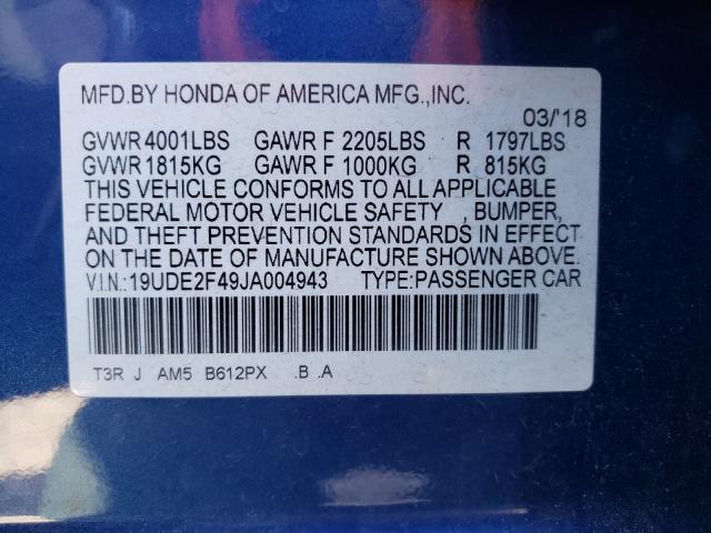 Photo 10 from auction – 2018 ACURA ILX SPECIA with VIN 19UDE2F49JA004943