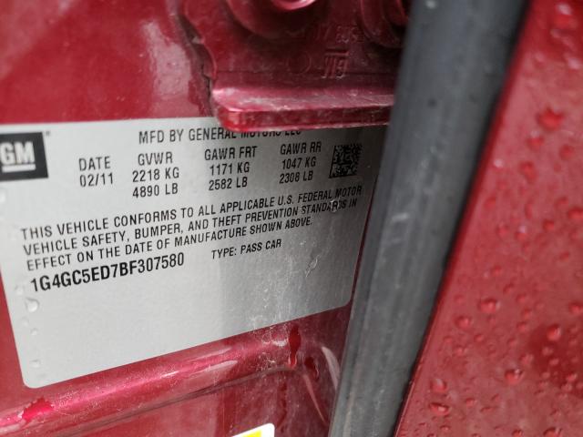 Photo 10 from auction – 2011 BUICK LACROSSE with VIN 1G4GC5ED7BF307580
