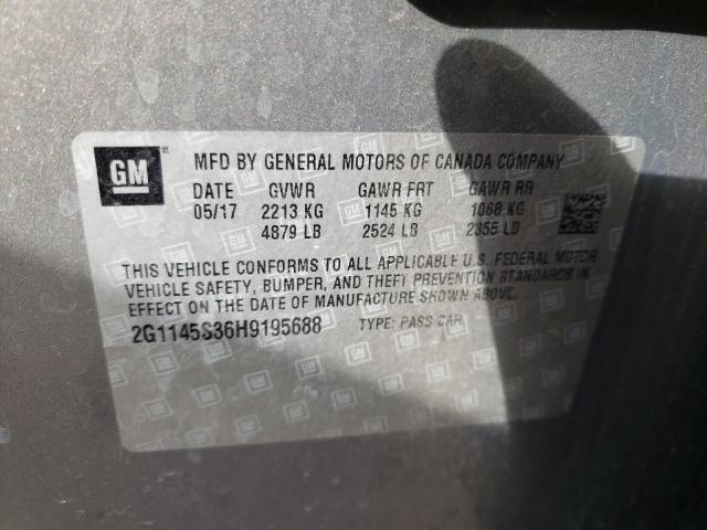 Photo 10 from auction – 2017 CHEVROLET IMPALA PRE with VIN 2G1145S36H9195688