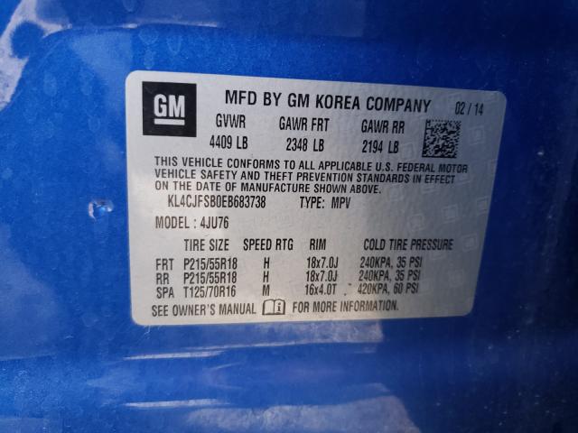 Photo 10 from auction – 2014 BUICK ENCORE CON with VIN KL4CJFSB0EB683738