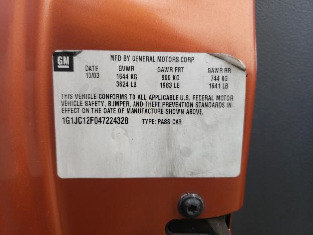 Photo 10 from auction – 2004 CHEVROLET CAVALIER with VIN 1G1JC12F047224328