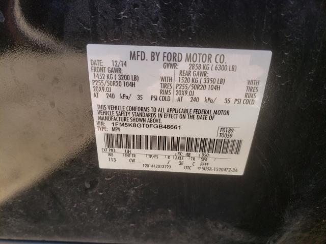Photo 10 from auction – 2015 FORD EXPLORER S with VIN 1FM5K8GT0FGB48661