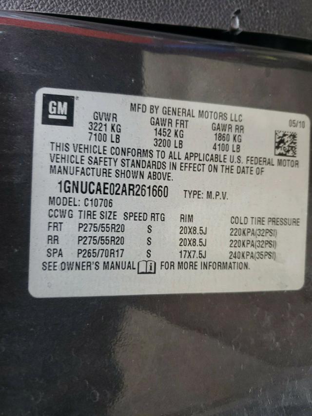 Photo 10 from auction – 2010 CHEVROLET TAHOE with VIN 1GNUCAE02AR261660
