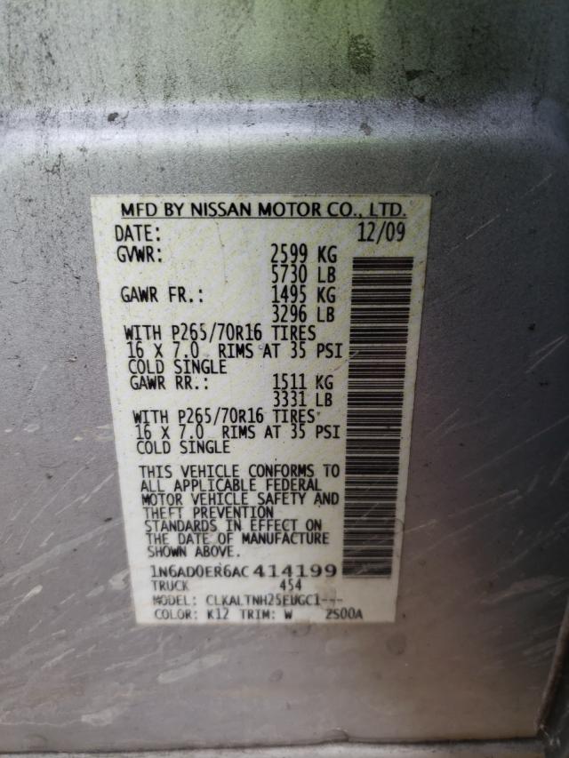 Photo 10 from auction – 2010 NISSAN FRONTIER C with VIN 1N6AD0ER6AC414199