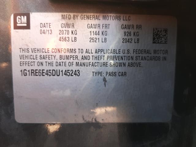 CHEVROLET VOLT 2013 with VIN 1G1RE6E45DU145243 - Photo from auction