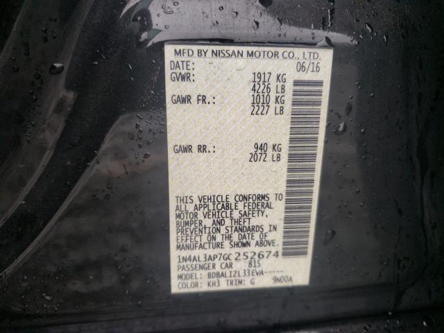 Photo 10 from auction – 2016 NISSAN ALTIMA 2.5 with VIN 1N4AL3AP7GC252674