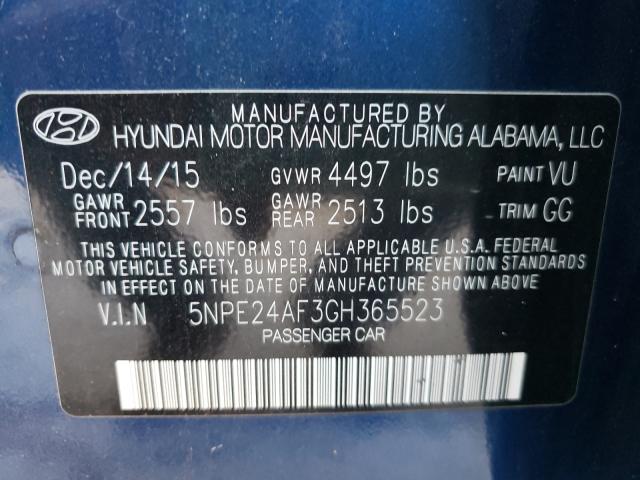Photo 10 from auction – 2016 HYUNDAI SONATA SE with VIN 5NPE24AF3GH365523