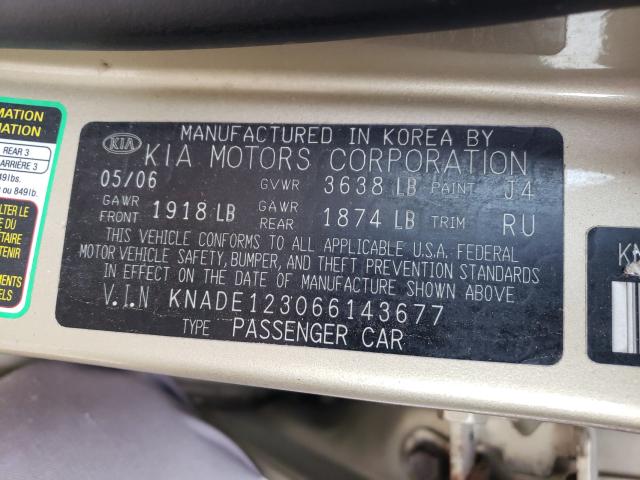 Photo 10 from auction – 2006 KIA RIO with VIN KNADE123066143677