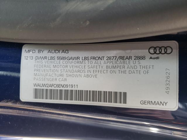 Photo 10 from auction – 2014 AUDI S7 PREMIUM with VIN WAUW2AFC6EN091911