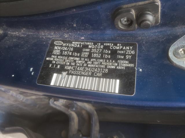 Photo 10 from auction – 2017 HYUNDAI ACCENT SE with VIN KMHCT4AE3HU243128