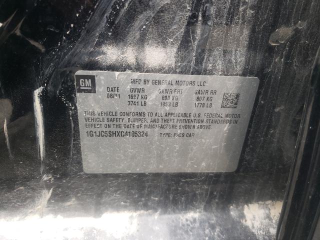 Photo 10 from auction – 2012 CHEVROLET SONIC LT with VIN 1G1JC5SHXC4105324