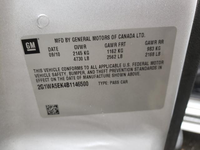 Photo 10 from auction – 2011 CHEVROLET IMPALA LS with VIN 2G1WA5EK4B1146500