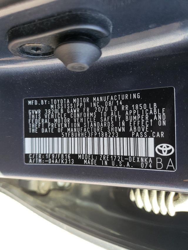 Photo 10 from auction – 2015 TOYOTA COROLLA L with VIN 5YFBURHE3FP188223