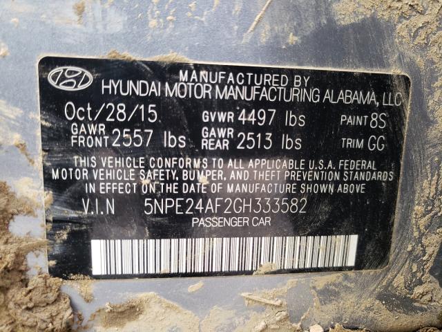 Photo 10 from auction – 2016 HYUNDAI SONATA SE with VIN 5NPE24AF2GH333582