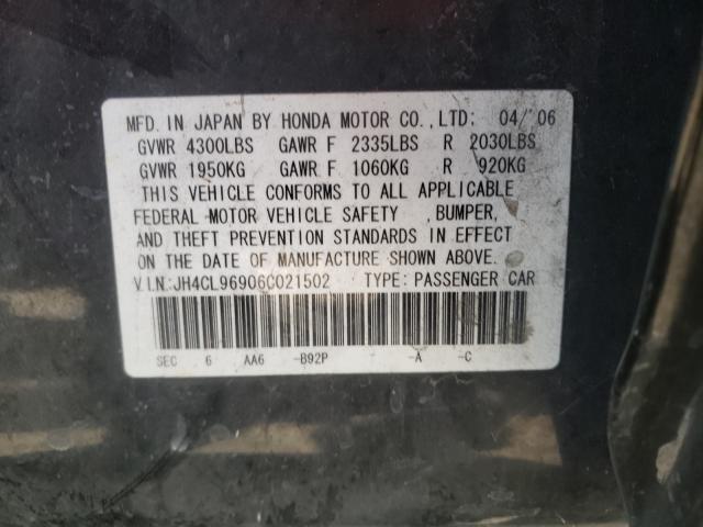 Photo 10 from auction – 2006 ACURA TSX with VIN JH4CL96906C021502