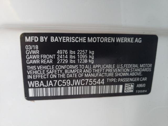 Photo 10 from auction – 2018 BMW 530 XI with VIN WBAJA7C59JWC75544
