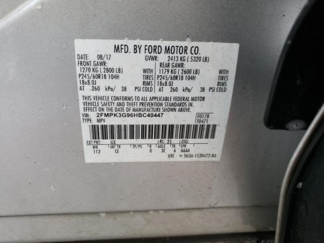 Photo 10 from auction – 2017 FORD EDGE SE with VIN 2FMPK3G96HBC40447