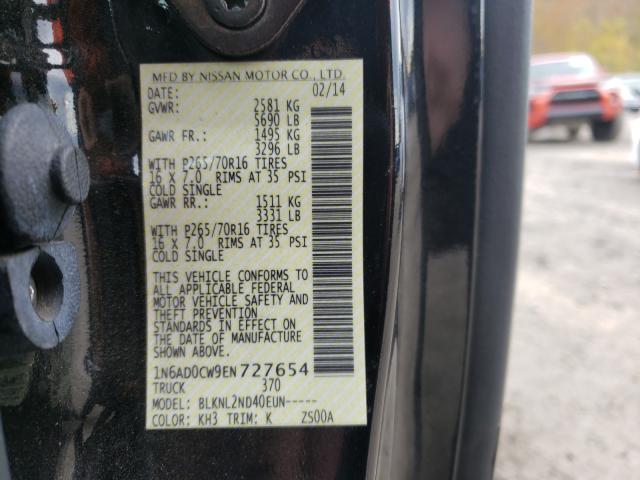 Photo 10 from auction – 2014 NISSAN FRONTIER S with VIN 1N6AD0CW9EN727654