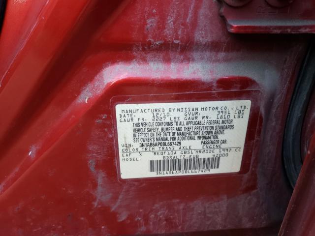 Photo 10 from auction – 2011 NISSAN SENTRA 2.0 with VIN 3N1AB6AP0BL667429