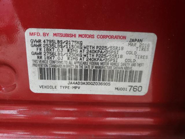 Photo 10 from auction – 2016 MITSUBISHI OUTLANDER with VIN JA4AD3A30GZ036905
