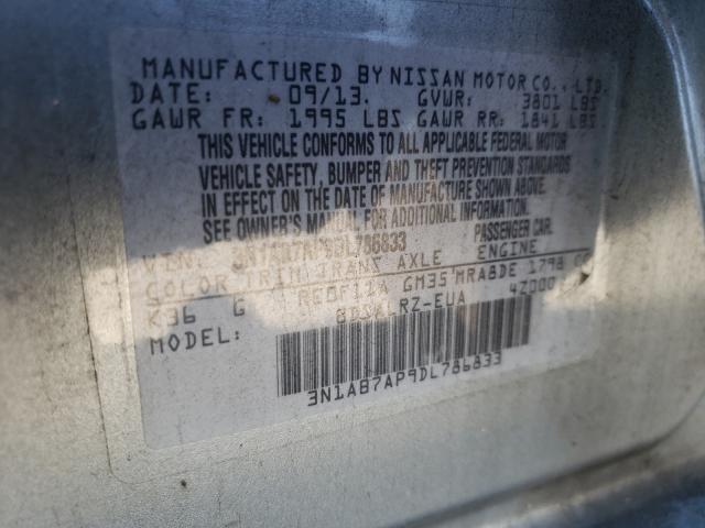 Photo 10 from auction – 2013 NISSAN SENTRA S with VIN 3N1AB7AP9DL786833
