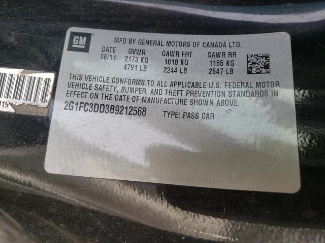 Photo 10 from auction – 2011 CHEVROLET CAMARO LT with VIN 2G1FC3DD3B9212568