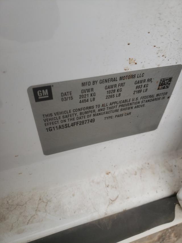 Photo 10 from auction – 2015 CHEVROLET MALIBU LS with VIN 1G11A5SL4FF287749