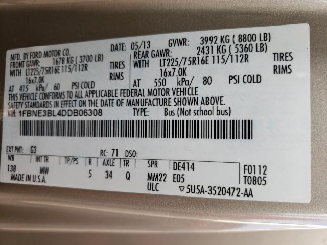 Photo 10 from auction – 2013 FORD ECONOLINE with VIN 1FBNE3BL4DDB06308