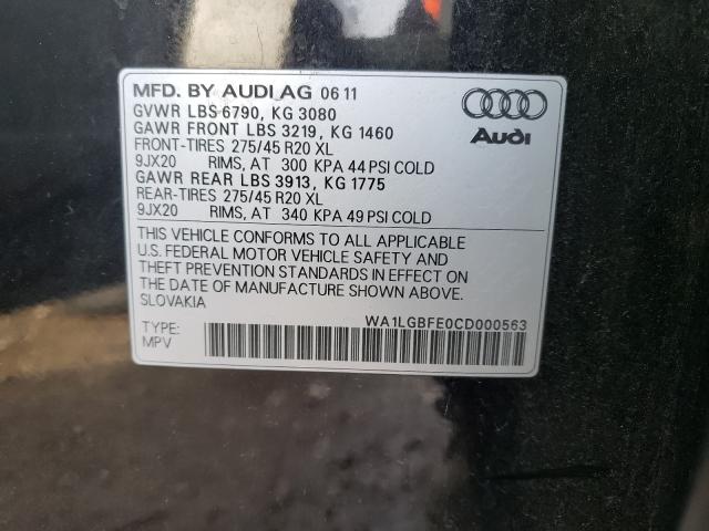 Photo 10 from auction – 2012 AUDI Q7 PREMIUM with VIN WA1LGBFE0CD000563