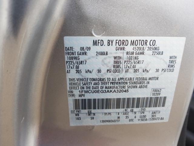 Photo 10 from auction – 2010 FORD ESCAPE LIM with VIN 1FMCU0EG3AKA32045