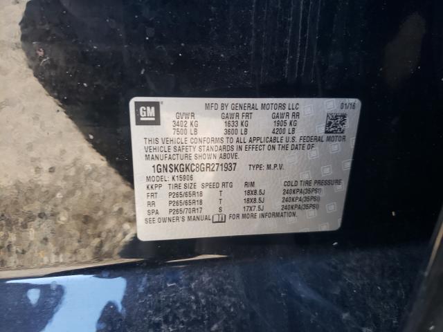 Photo 10 from auction – 2016 CHEVROLET SUBURBAN K with VIN 1GNSKGKC8GR271937