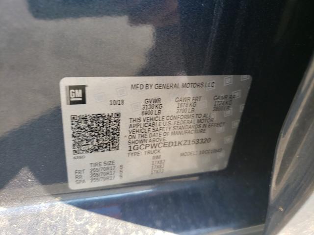 Photo 10 from auction – 2019 CHEVROLET SILVERADO with VIN 1GCPWCED1KZ153320