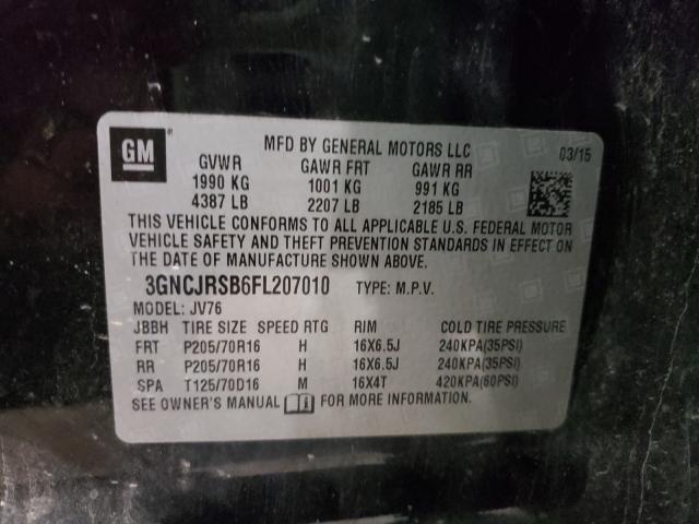 Photo 10 from auction – 2015 CHEVROLET TRAX 1LT with VIN 3GNCJRSB6FL207010