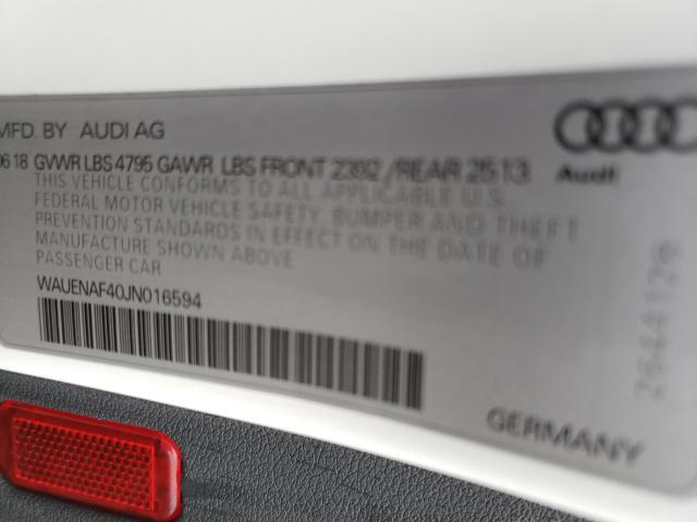 Photo 10 from auction – 2018 AUDI A4 PREMIUM with VIN WAUENAF40JN016594