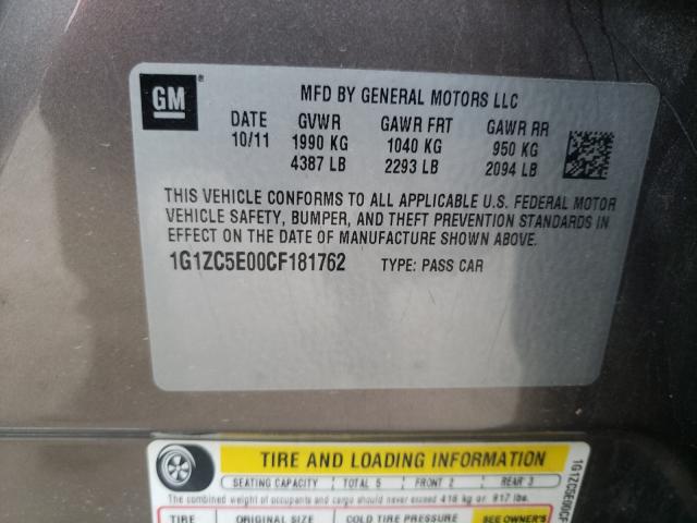 Photo 10 from auction – 2012 CHEVROLET MALIBU 1LT with VIN 1G1ZC5E00CF181762