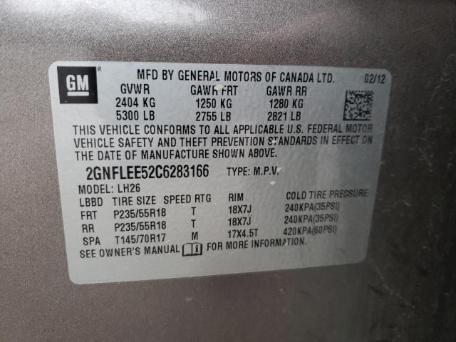 Photo 10 from auction – 2012 CHEVROLET EQUINOX LT with VIN 2GNFLEE52C6283166