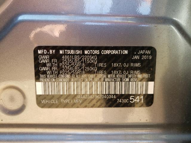 Photo 10 from auction – 2019 MITSUBISHI OUTLANDER with VIN JA4AZ3A33KZ040344