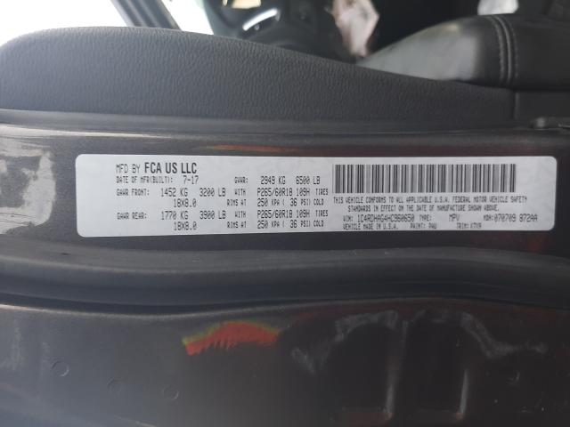 Photo 10 from auction – 2017 DODGE DURANGO SX with VIN 1C4RDHAG4HC960650
