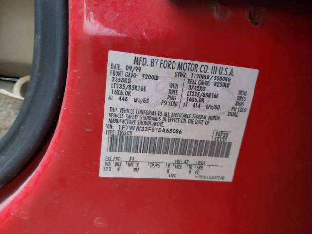 Photo 10 from auction – 2000 FORD F350 SUPER with VIN 1FTWW33F6YEA65086