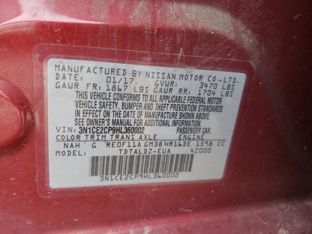 Photo 10 from auction – 2017 NISSAN VERSA NOTE with VIN 3N1CE2CP9HL360002