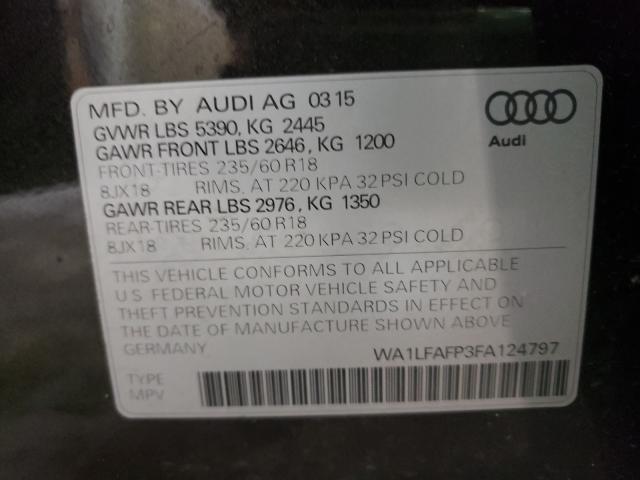 Photo 10 from auction – 2015 AUDI Q5 PREMIUM with VIN WA1LFAFP3FA124797