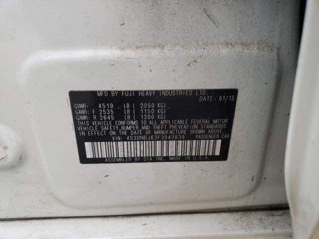 Photo 10 from auction – 2015 SUBARU LEGACY 2.5 with VIN 4S3BNBJ63F3042839