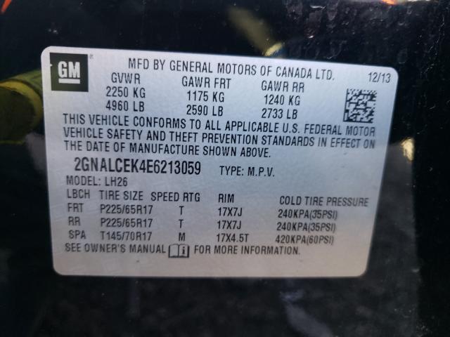 Photo 10 from auction – 2014 CHEVROLET EQUINOX LT with VIN 2GNALCEK4E6213059