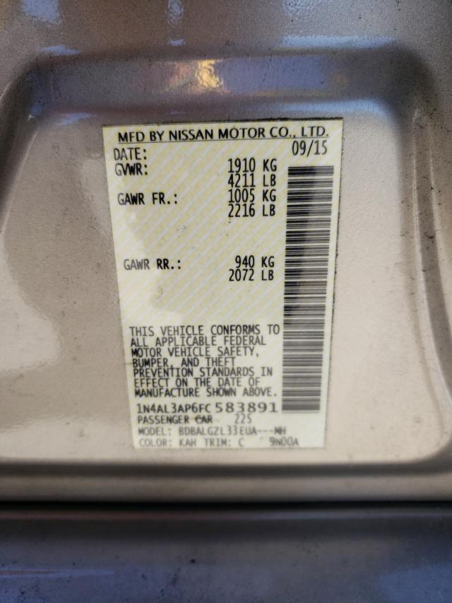 Photo 10 from auction – 2015 NISSAN ALTIMA 2.5 with VIN 1N4AL3AP6FC583891