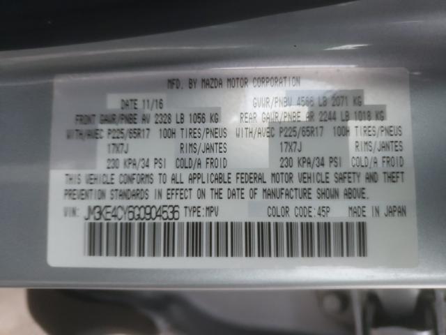 Photo 10 from auction – 2016 MAZDA CX-5 TOURI with VIN JM3KE4CY6G0904536