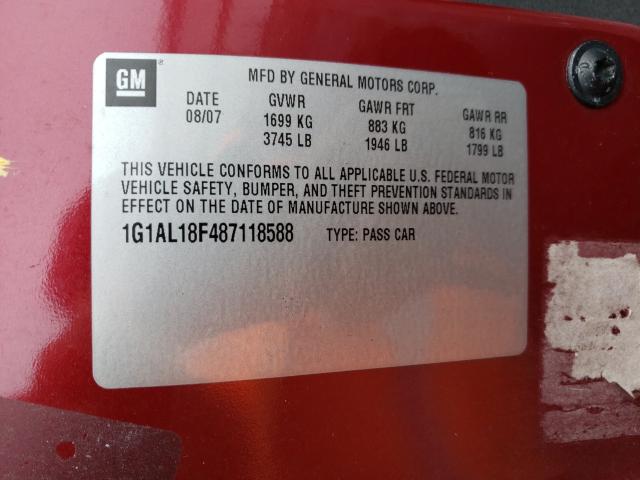 Photo 10 from auction – 2008 CHEVROLET COBALT LT with VIN 1G1AL18F487118588