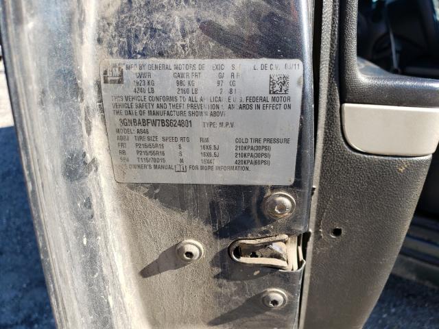 Photo 10 from auction – 2011 CHEVROLET HHR LT with VIN 3GNBABFW7BS624801