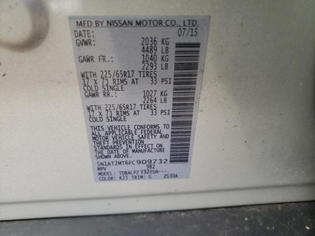 Photo 10 from auction – 2015 NISSAN ROGUE S with VIN 5N1AT2MT6FC909732